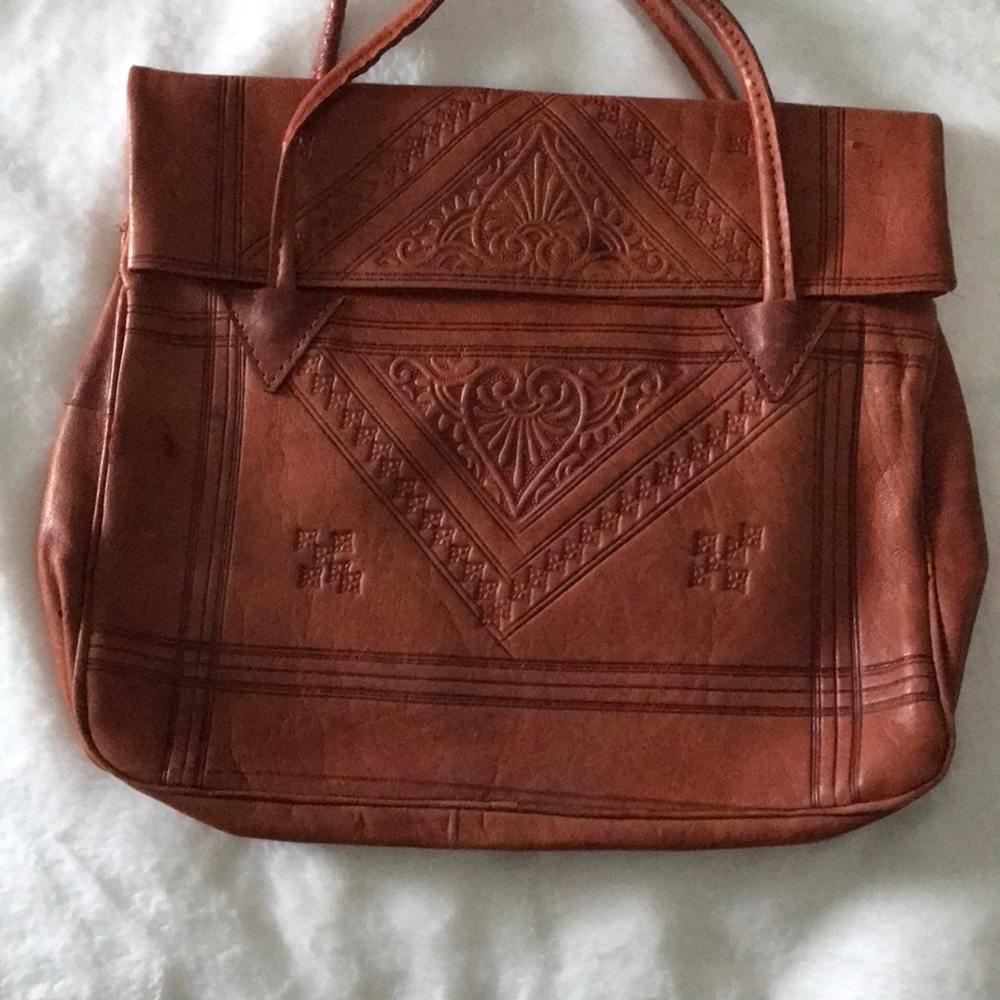 Embossed leather purse